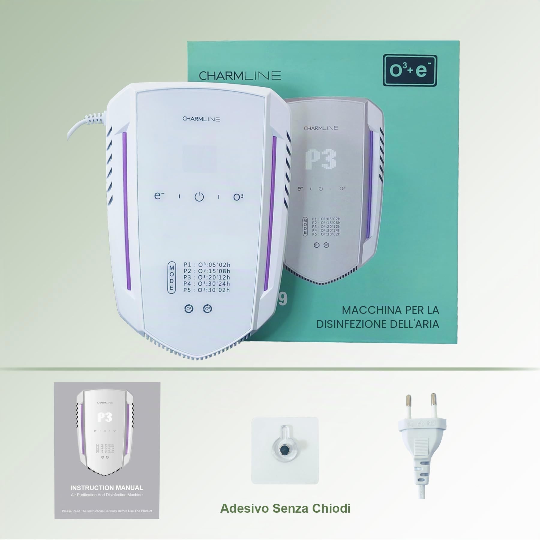 Purificatore d’aria con ozono e ioni negativi, per eliminare gli odori di stanze per animali, case nuove, bagni e cucine, generatore di ozono per interni, purificatore aria elimina odori
