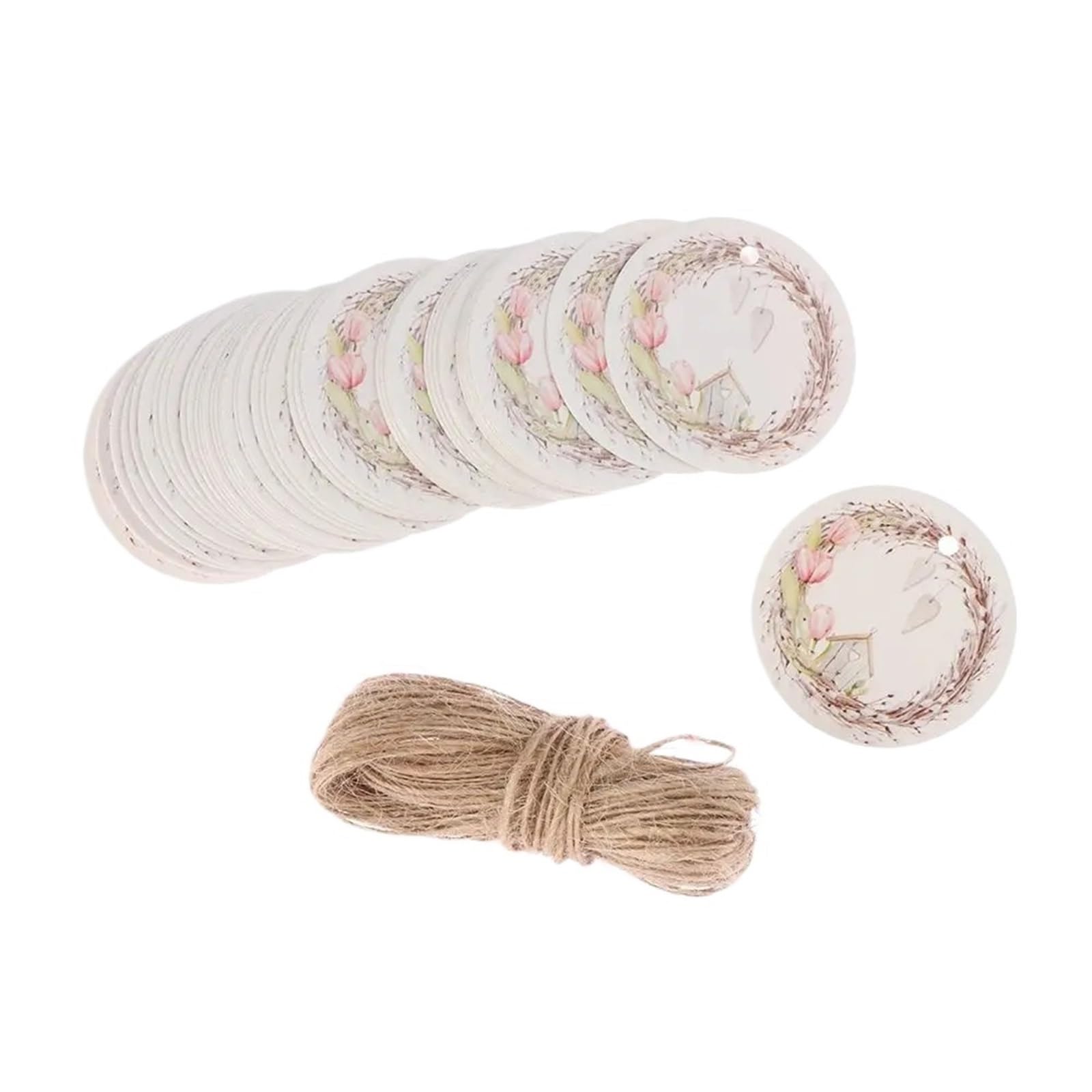 200PCS Flower Wrapping Supplies Garment Gift Hang Tags Kraft Tag Paper Labels Valentine's Day Label for Wedding Favors(Type A)