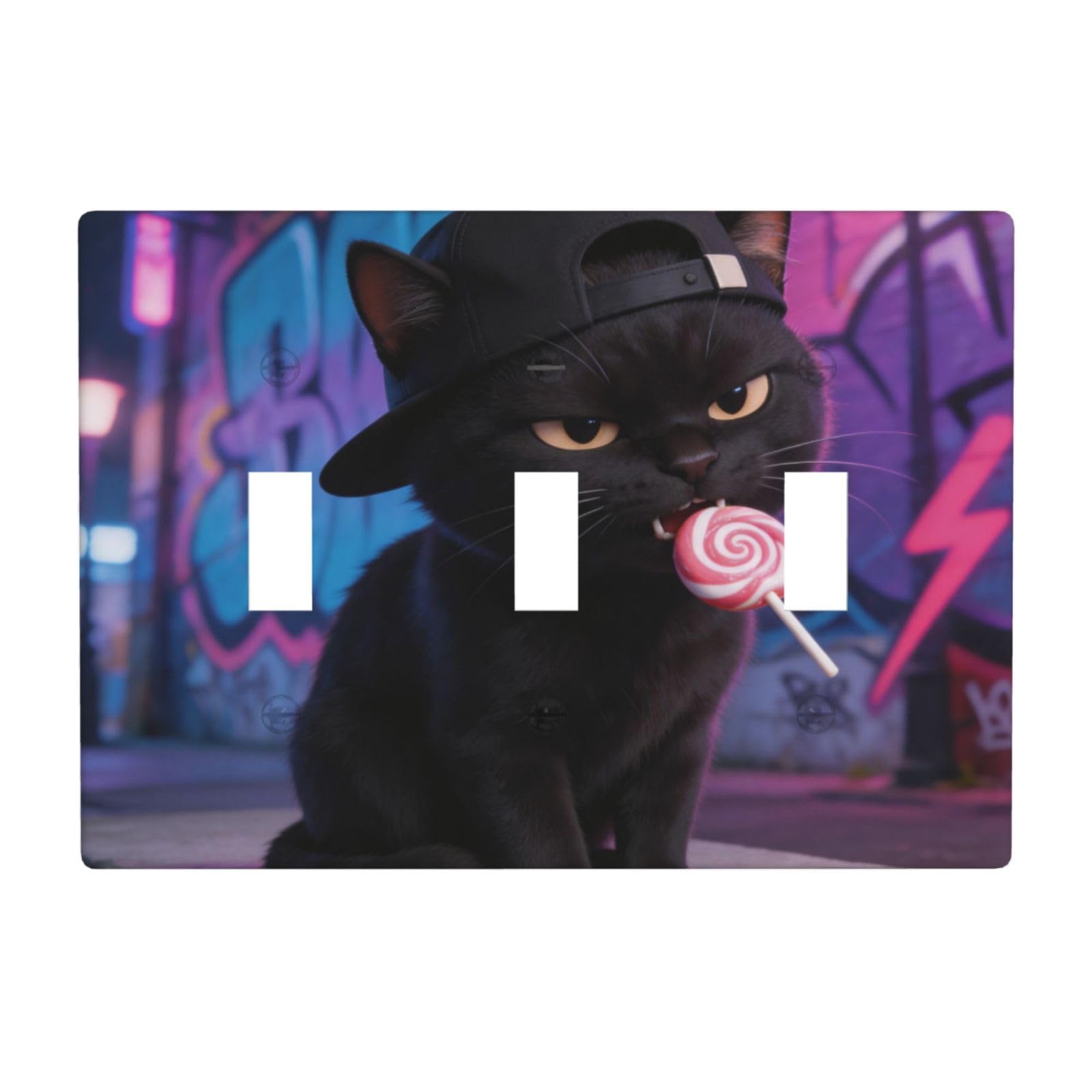 cat 3 Gang Switch Plate Cover-Unbreakable Polycarbonate Wall Plate, Heat Resistant Toggle Switch Decor for Home