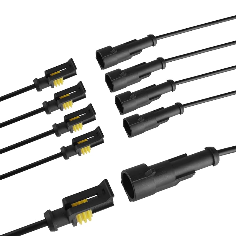 Conector Elétrico Automotivo MUYI 1 Via à Prova d’Água com Fio 18 AWG – Kit com 5
