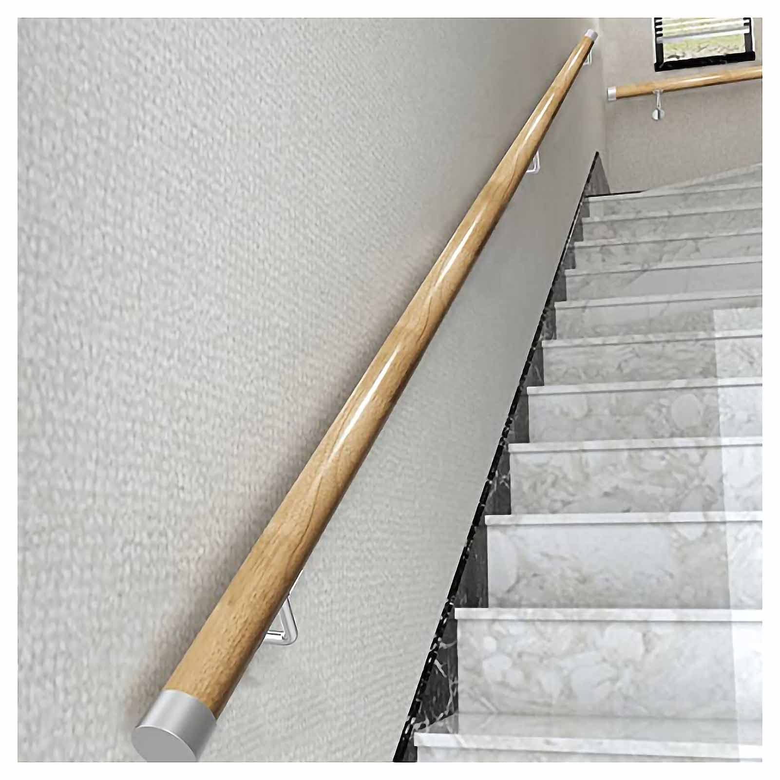 Main courante d'escalier antidérapante en bois de hêtre massif pour loft