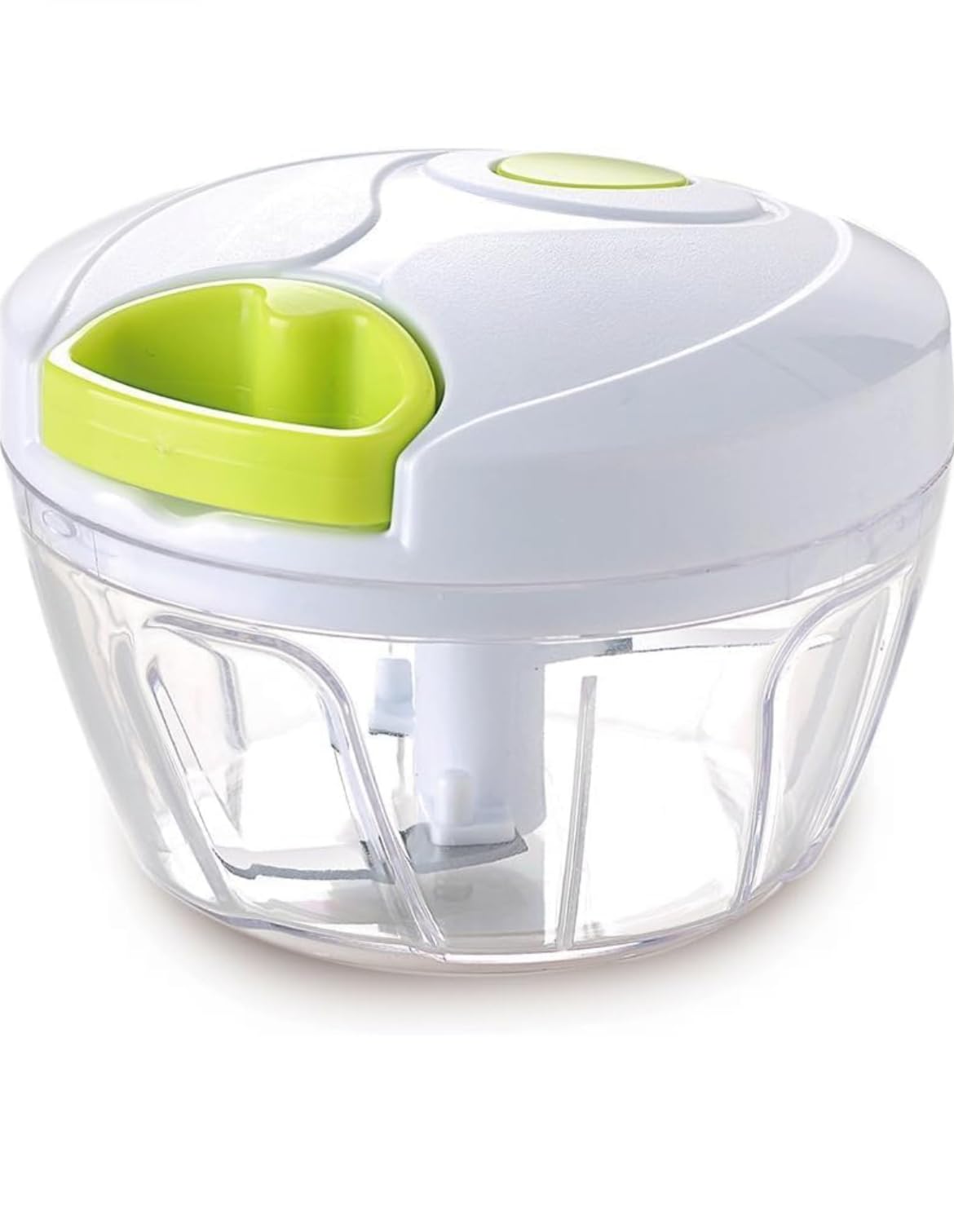 Manual Food Processor Vegetable Chopper, Portable Hand Pull String Garlic Mincer Onion Cutter for Veggies, Ginger, Fruits, Nuts, Herbs, etc (White)