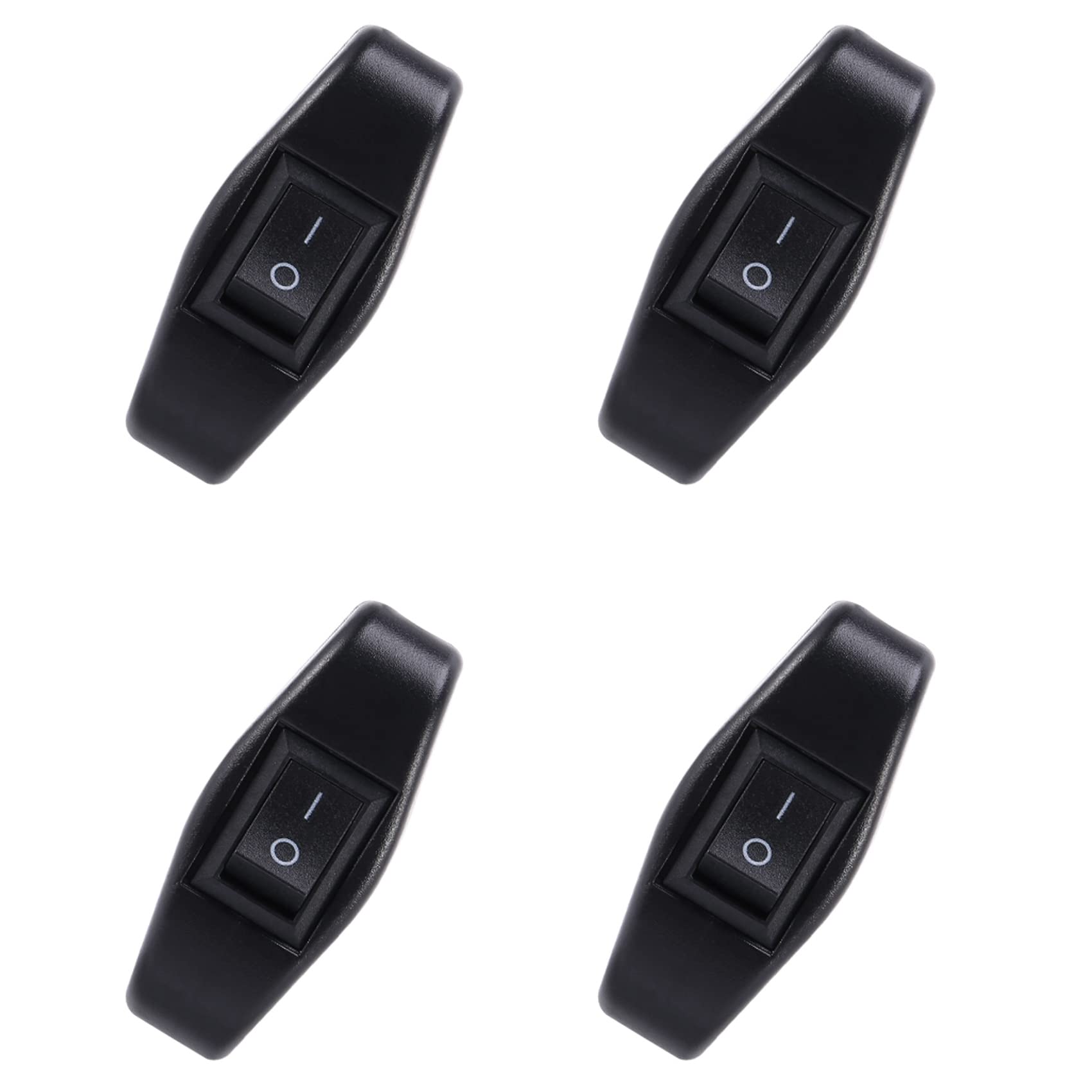 Jnchdghwa Black 4X Bedroom On Off Button In Line Switch 6A/250Vac 10A/125Vac