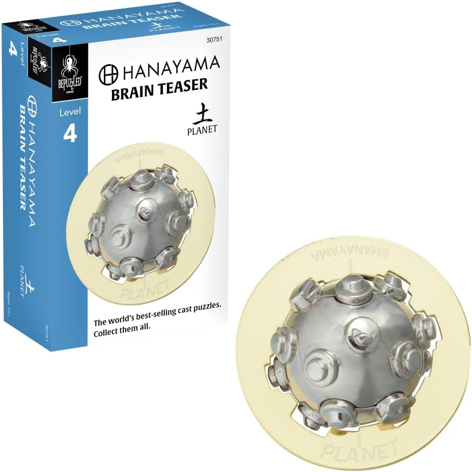 BePuzzled |Planet Hanayama Cast Metal Brain Teaser Puzzle Level 4 Mensa-Rated Puzzles for Kids and Adults Ages 12 and Up