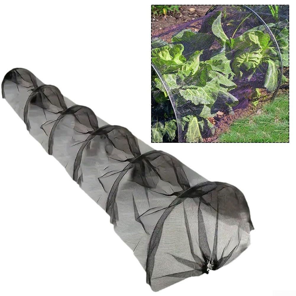 Tunnel de plantation en maille noire agricole - Couverture de serre - Protection des légumes - Protection contre le gel - Tunnel de culture avec ventilation pour jardin et potager - 300 x 45 x 45 cm