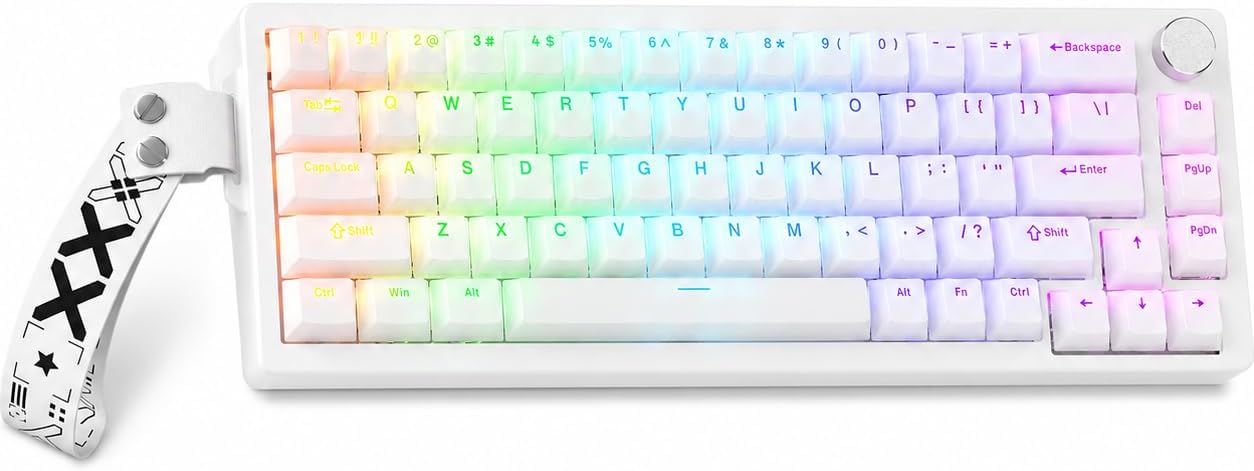 x FURYCUBE 68% Mechanical Gaming Keyboard with RGB Backlit, Wired Keyboard Volume Knob Gasket Mount with PBT Keycaps,Pre-lubed Linear Switches, Hot-Swap Creamy Keyboard, for FPS Games