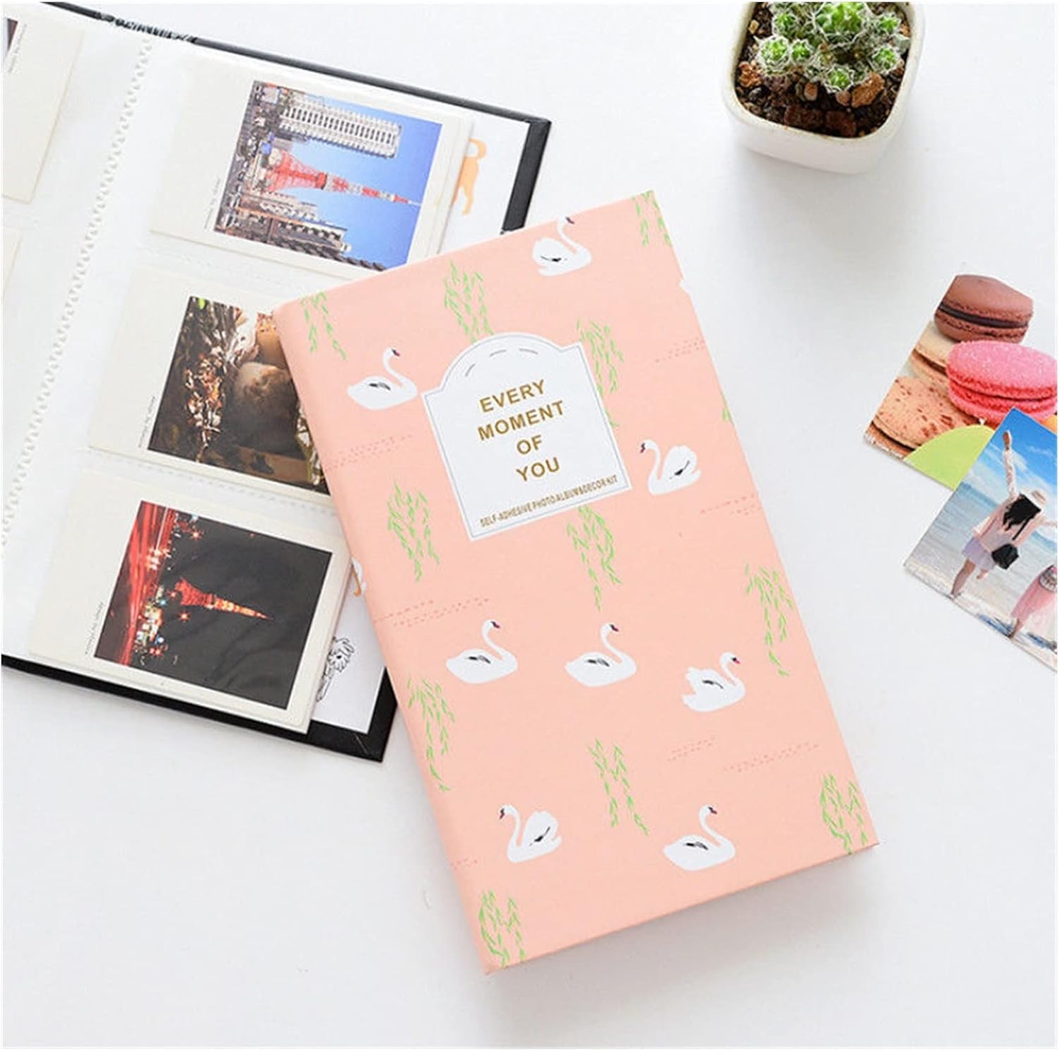 84 Pocket Photo Album Film Mini Film Ivory Photo Album Fashion Home Family Save Memory Suitable for Lover Photo Album, Friend Photo Album Large Capacity Cover Photo Album (Colo (Goose)