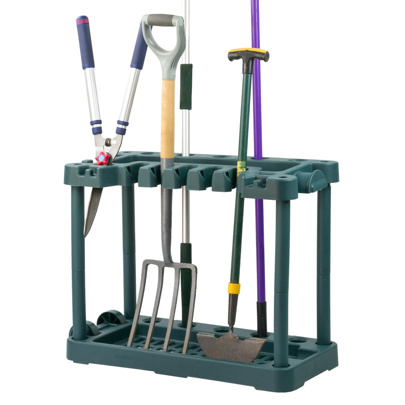 KCT Garden Tool Rack Storage Trolley Organiser with Wheels - Holds Over 30 Tools