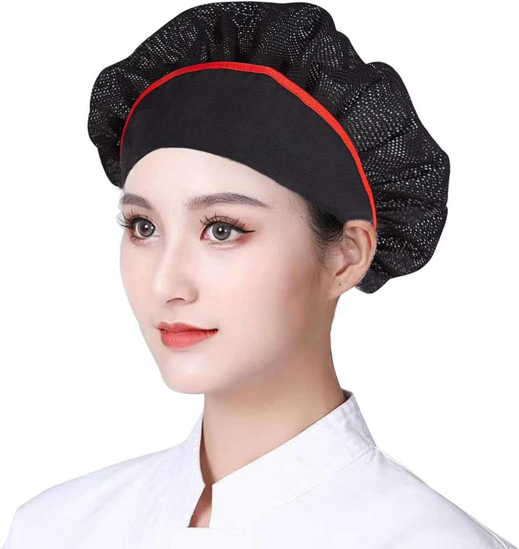 DXYAKY 2 Pack Reusable Mesh Chef Hats for Women Adjustable Work Caps Breathable Food Service Hair Nets for Kitchen Restaurant image 3