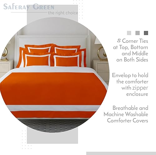 Miniatura 10 de Juego de funda de edredón de 3 piezas de lujo, 850 hilos, 100% algodón orgánico, colección de ropa de cama de alta calidad, tamaño California King,