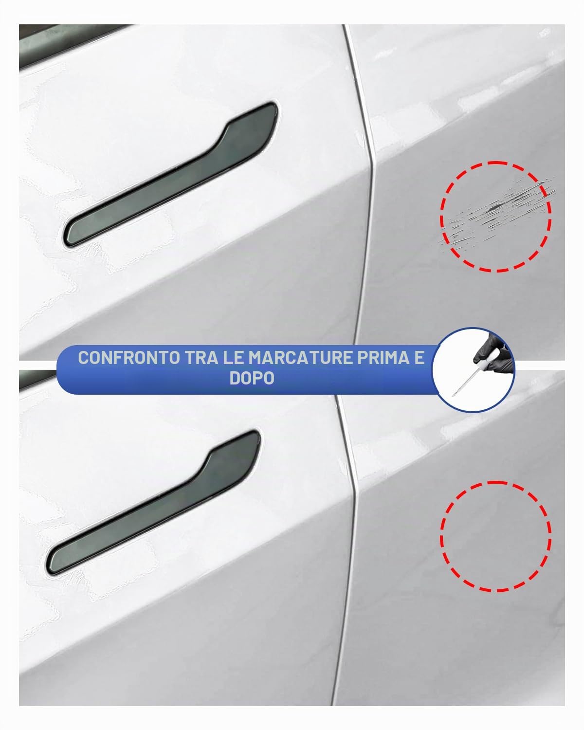 Tesla Penna per vernice Pearl White Riparazione graffi fai-da-te Model 3/Y/S/X