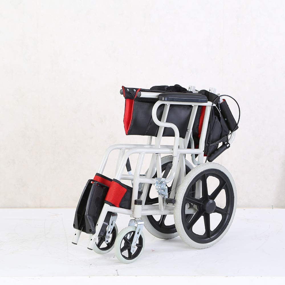 CLoxks Sedia a rotelle,Sedia da Viaggio Puntura Colsion Anziani Disabili Scooter Passeggino Manuale Trasporto Toilette Pieghevole Portatile Ausili per la deambulazione