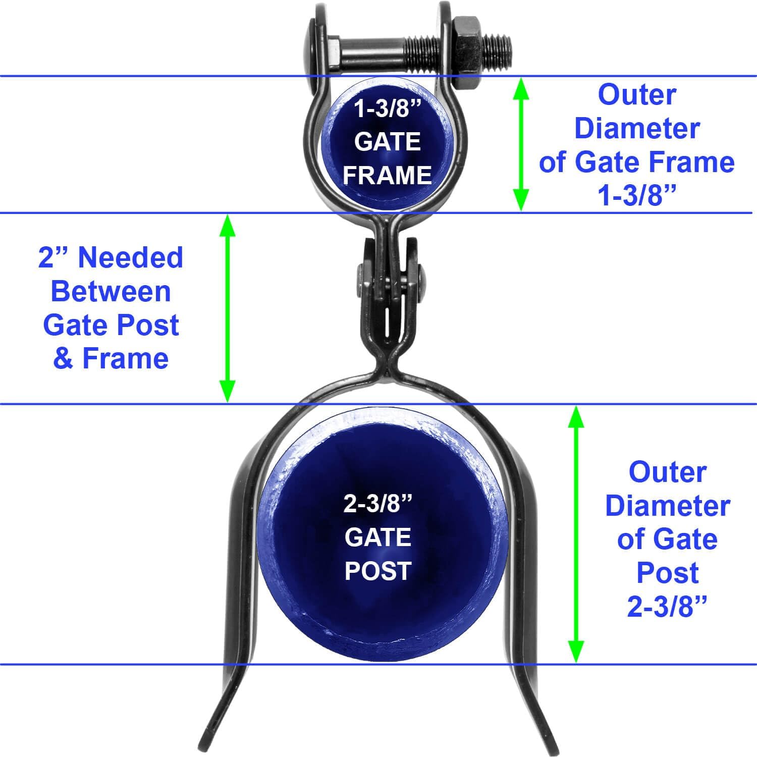 Black 1-3/8" x 2-3/8" Heavy Duty Fork Latch- Pressed Steel - Powder Coated
