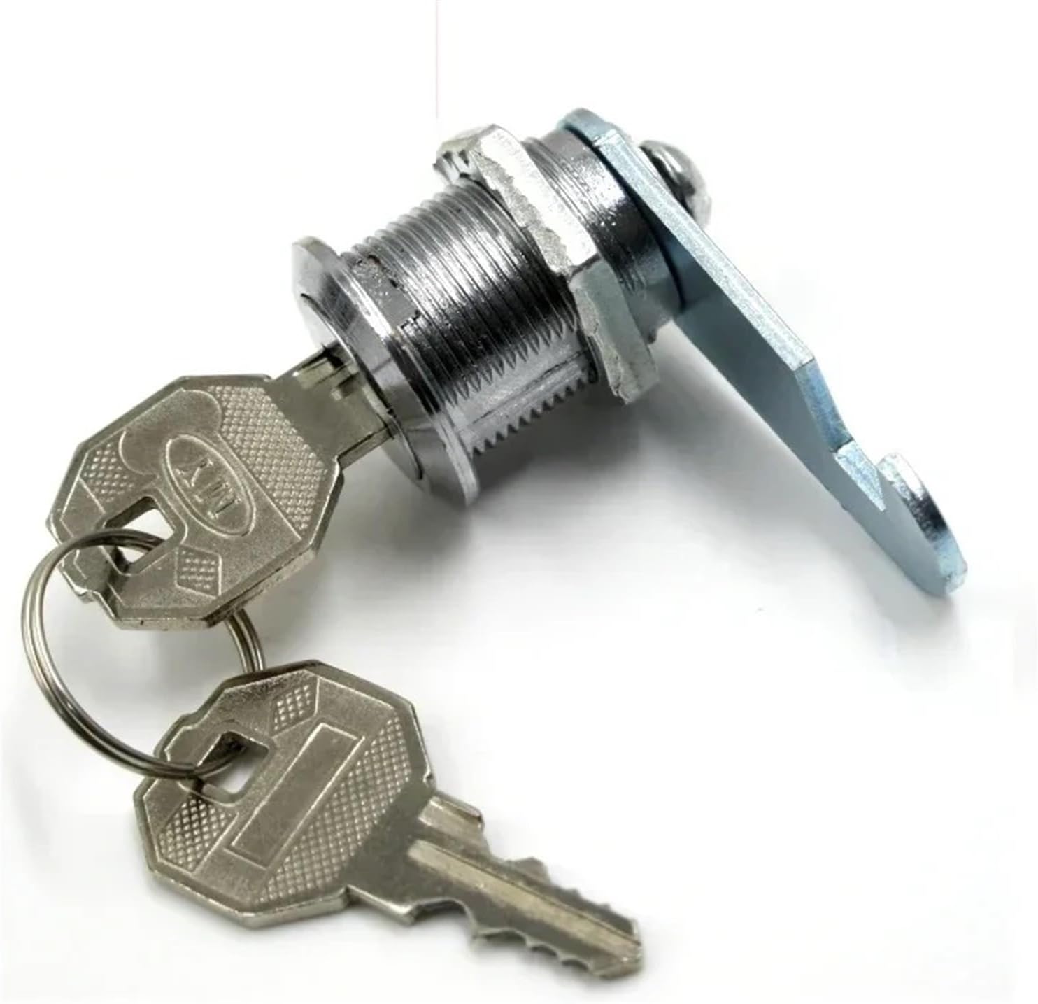 Cam Lock with Metal Key for Door Mailbox Cinet Tool Box Gym Locker Furniture Drawer Hardware HJ01 A 1Pcs(Key Alike x 25mm)