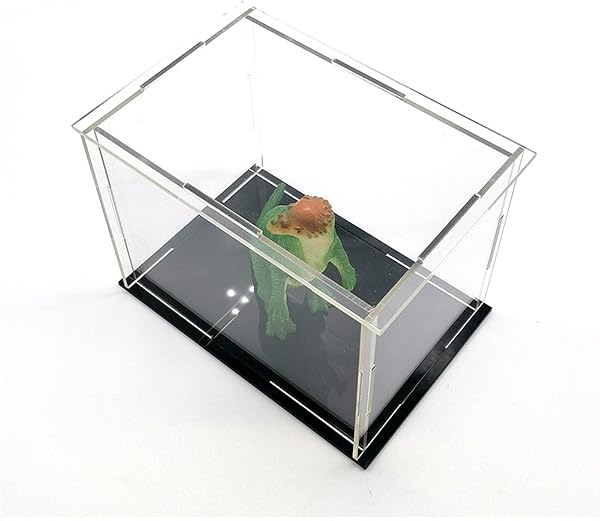 Vitrine en Acrylique Transparent, avec Base Noire, vitrine de Protection Anti-poussière pour Figurines d'action(18 x 8 x 12 pouces/45 x 20 x 30 cm) - 5