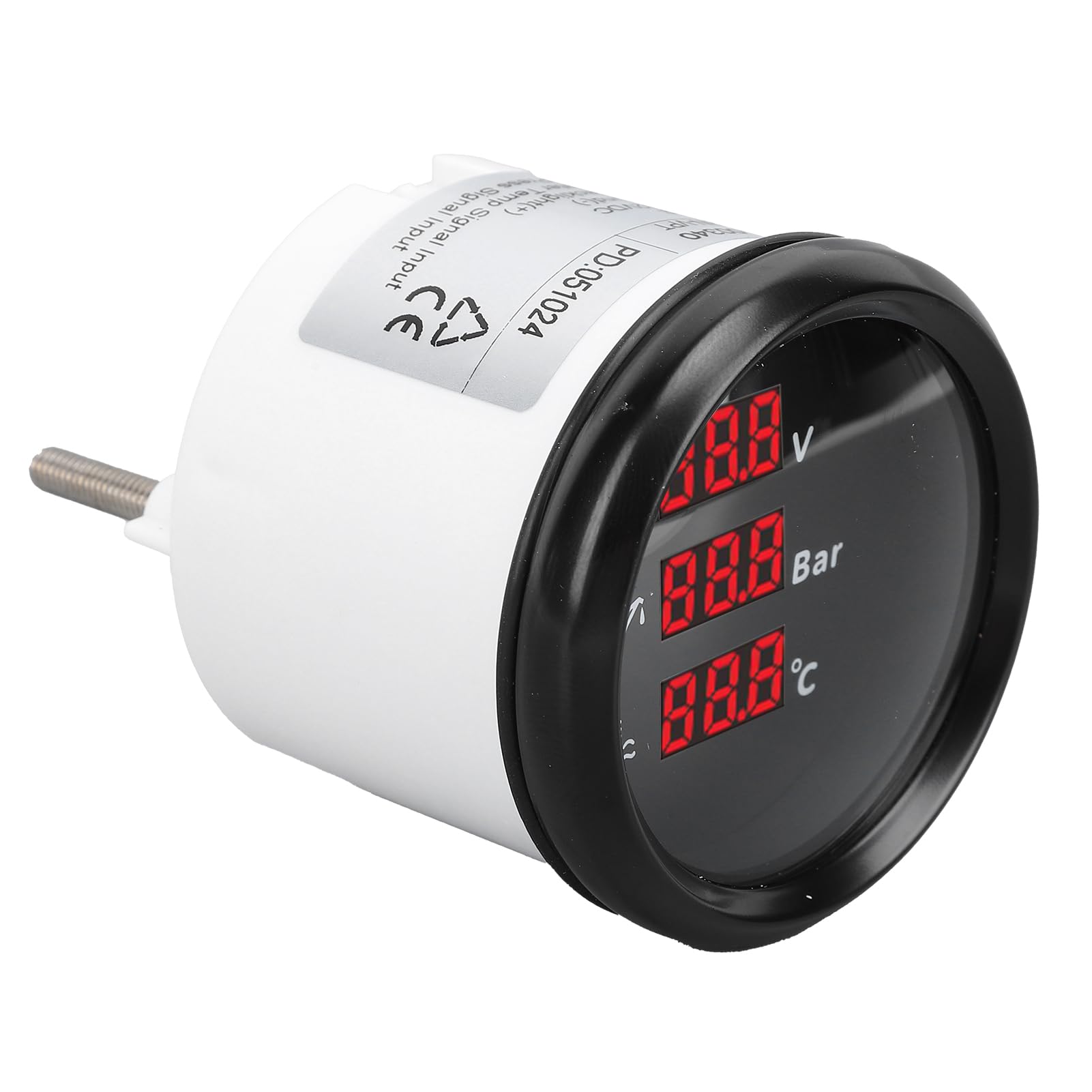 Digital, 52 Mm Spannung, Öldruck- und Temperaturanzeige, Rote Hintergrundbeleuchtung, Digitales Temperatur- und Öldruck-Voltmeter für Boot, Yacht, Wohnmobil, 9 Bis 32 VDC und