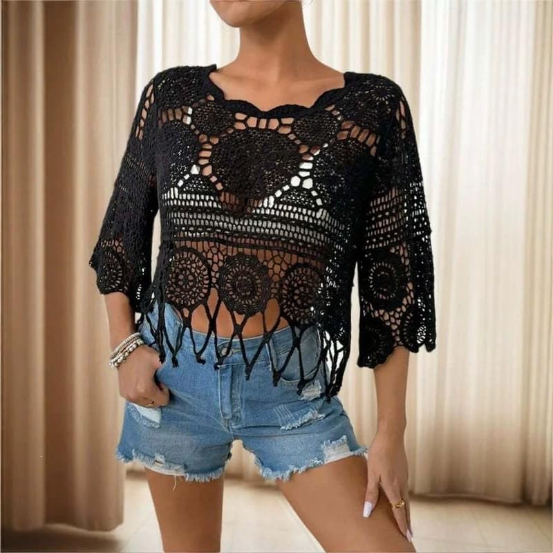 Salida de playa ligera que disimula y estiliza con diseño boho chic 5