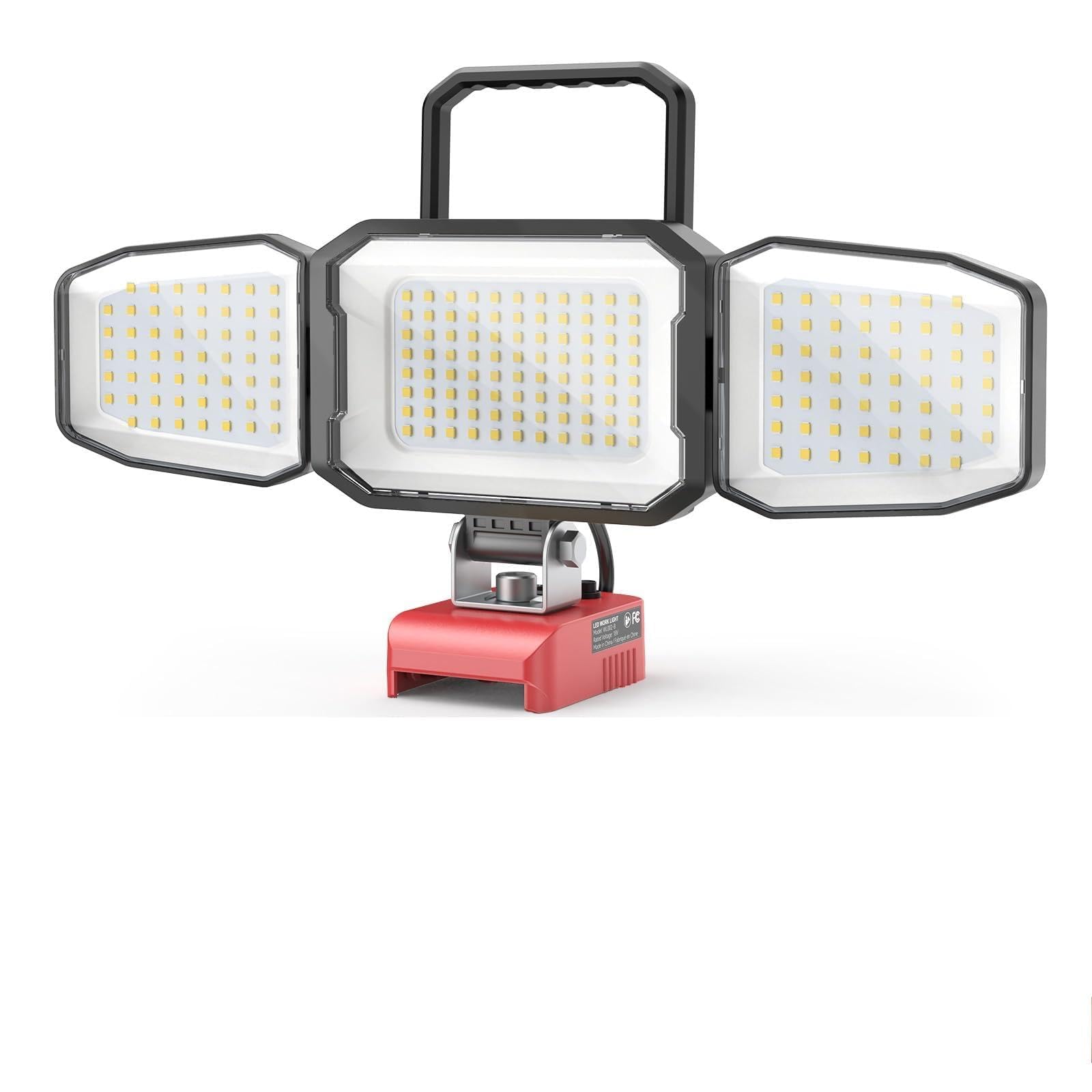 LIVOWALNY Lampada a batteria compatibile con Einhell 18 V, 15000 lm, luce bianca diurna 6500 K, testa orientabile, connettore USB-C, 2 modalità di illuminazione, lampada da officina portatile, senza