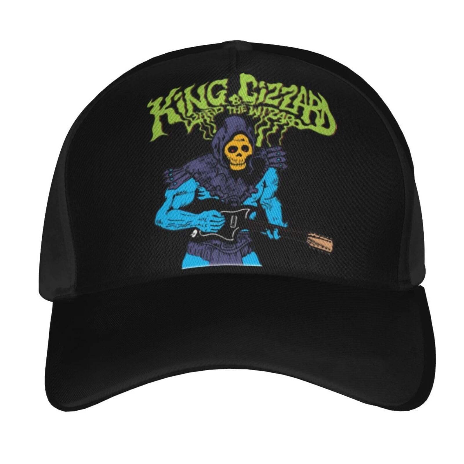 MaryAPerezCurved Brim Baseball Cap King Gizzard & The Lizard Rock Wizard Band Adjustable Trucker Hats Hip Hop Dad Hat for Women Men Black