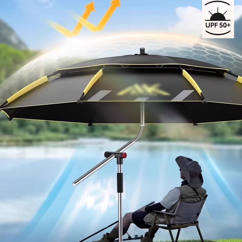 240 cm Przenośny Parasol Podróżny Parasol Wędkarski Pochylany Regulowany UV 50