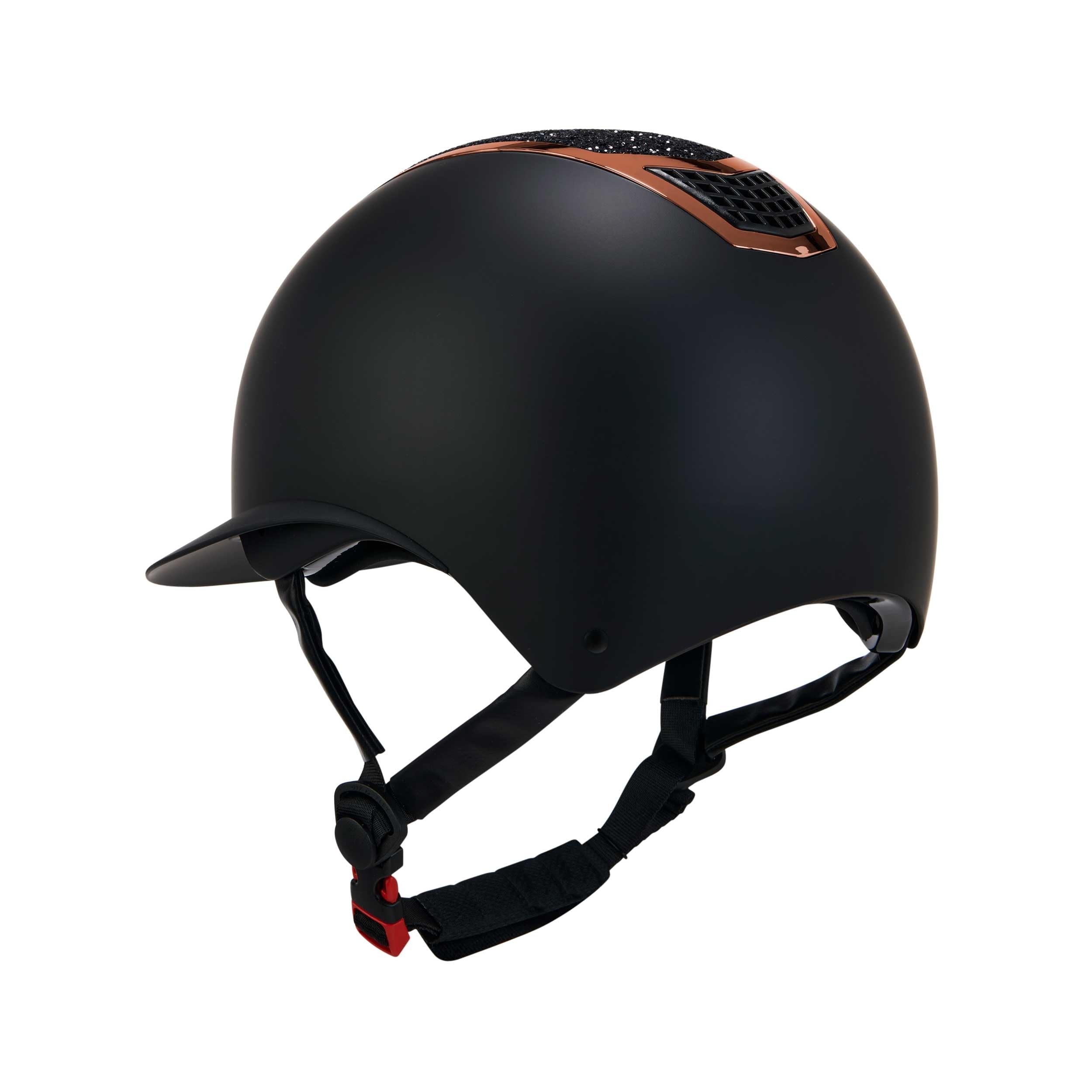 Casco Modello Eclipse Stone Mat Wide Viser M, Nero-Oro Rosa - Materiali resistenti agli urti, visiera larga, leggero, sistema di regolazione automatica