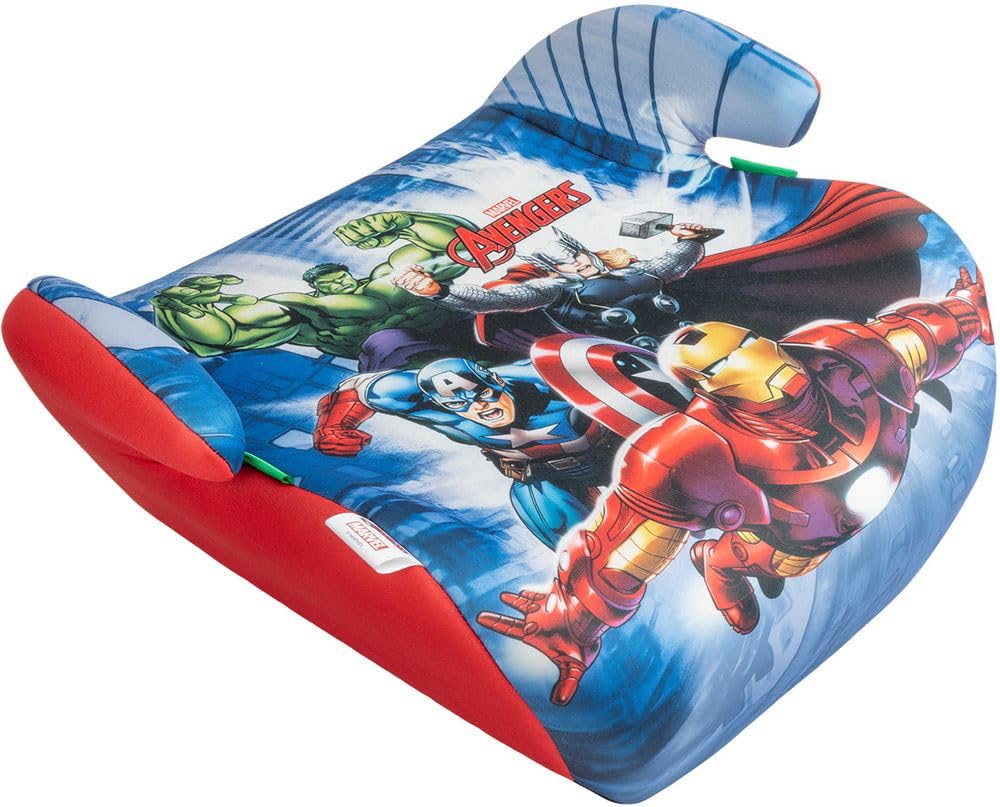 Tataway Marvel Avengers seggiolino alzatina auto i-Size ECE R129. Rialzo bimbi 125-150 cm con grafiche dei supereroi, seduta grigia, per viaggi comodi e in sicurezza