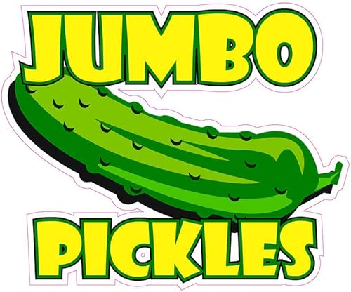 Jumbo Pickles Concession Restaurant Food Truck Adhesivo de vinilo troquelado de 8 pulgadas