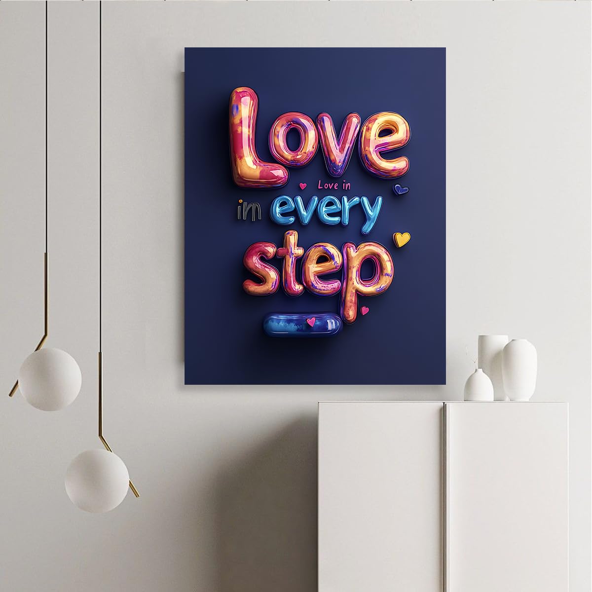 CHERHERART Cartel de pared de lienzo romántico de amor citas modernas inspiradoras vibrantes grabados de fotos para salón dormitorio oficina estructura interior 65x85cm
