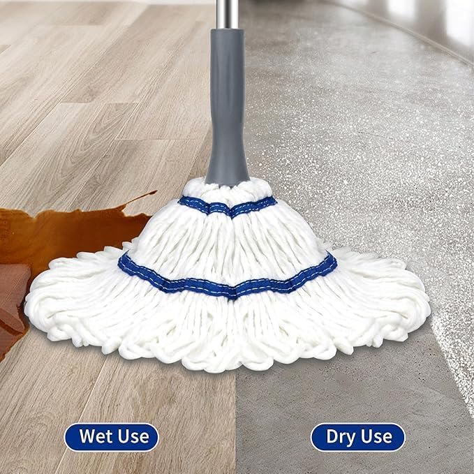 Image of Microfiber Twist Mop for Floor Cleaning - Squeeze Twist Mop Stick, Durable Dust Mop for Hardwood, Tile & Laminate - Easy-to-Use Modular Pocha, Space-Saving Floor Cleaner Random Color