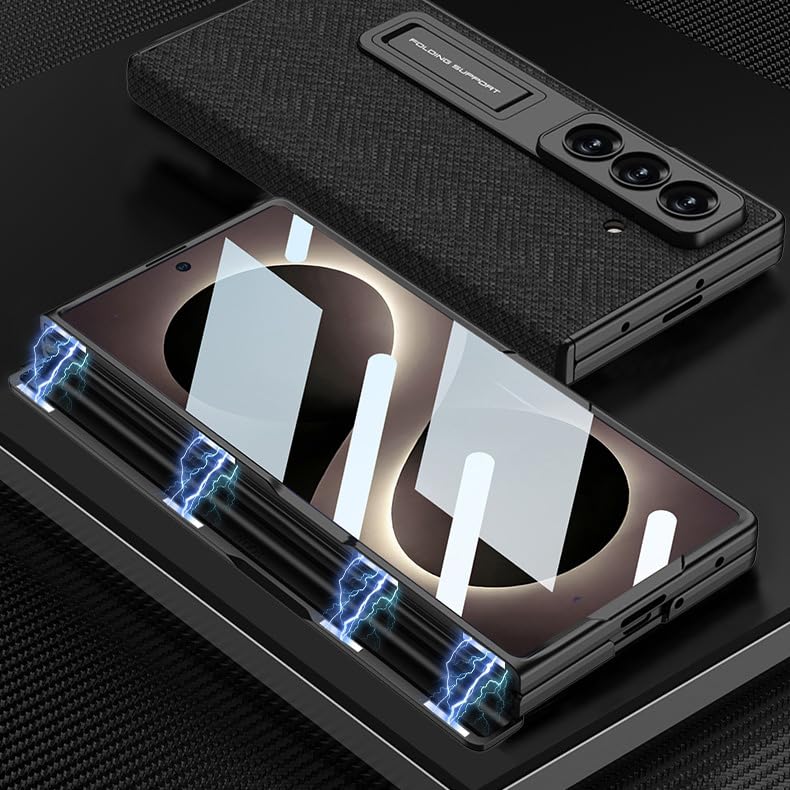 Custodia in pelle resistente per il tempo libero compatibile con Samsung Galaxy Z Fold 8 Ultra (nero)