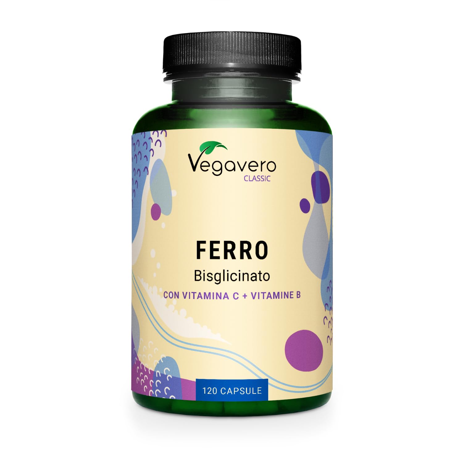 Integratore FERRO 30mg | con Vitamina C, Acido Folico, B12, B2, B6 | Anemia, Mestruazioni, Stanchezza, Difese Immunitarie | Senza Additivi | Vegan | Vegavero®