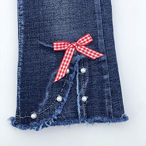 Peacolate 4-9T Infant Little Kids Girls Embroidery Jeans Denim Pants4