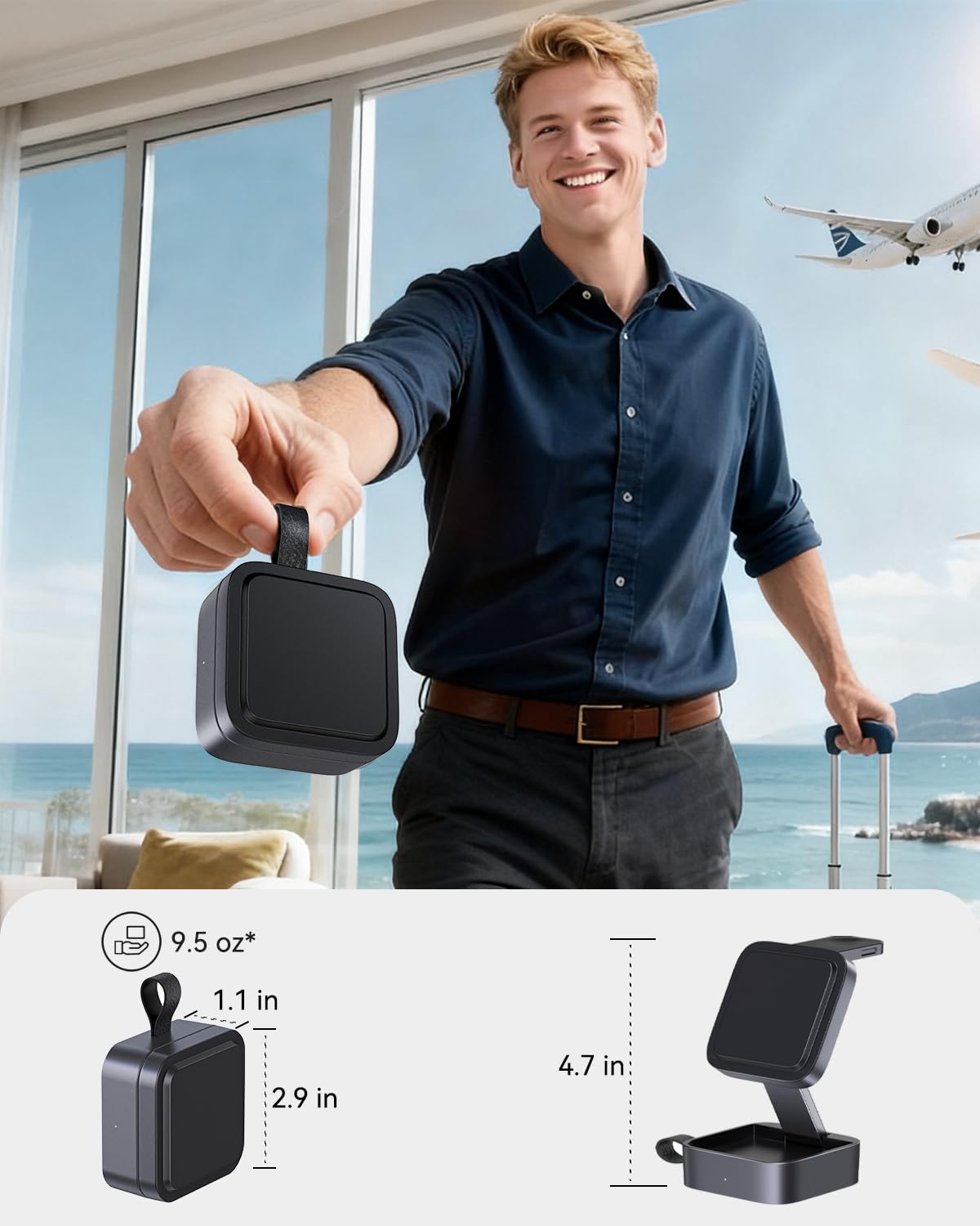 3-in-1 Ladestation für Apple, Magnetisches Faltbares Kabelloses Ladegerät mit Mag-Safe für iPhone 17e/17/16/15/14/13/12/Air Serie, Apple Watch & AirPods Pro/4/3/2 mit Schnell-Adapter