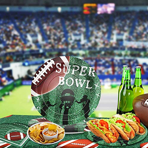 Football Party Supplies Super Bowl Decorations Super Bowl Party Supplies Includes Paper Plates Napkin And Tablecloth Serves 24 #TOP5