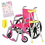 My Girl 18 INCH Doll Wheelchair and Crutches playset, fit for Most 18 INCH Dolls, Foldable Wheelchair, Crutches, Bandage, Leg Cast, Arm Cast