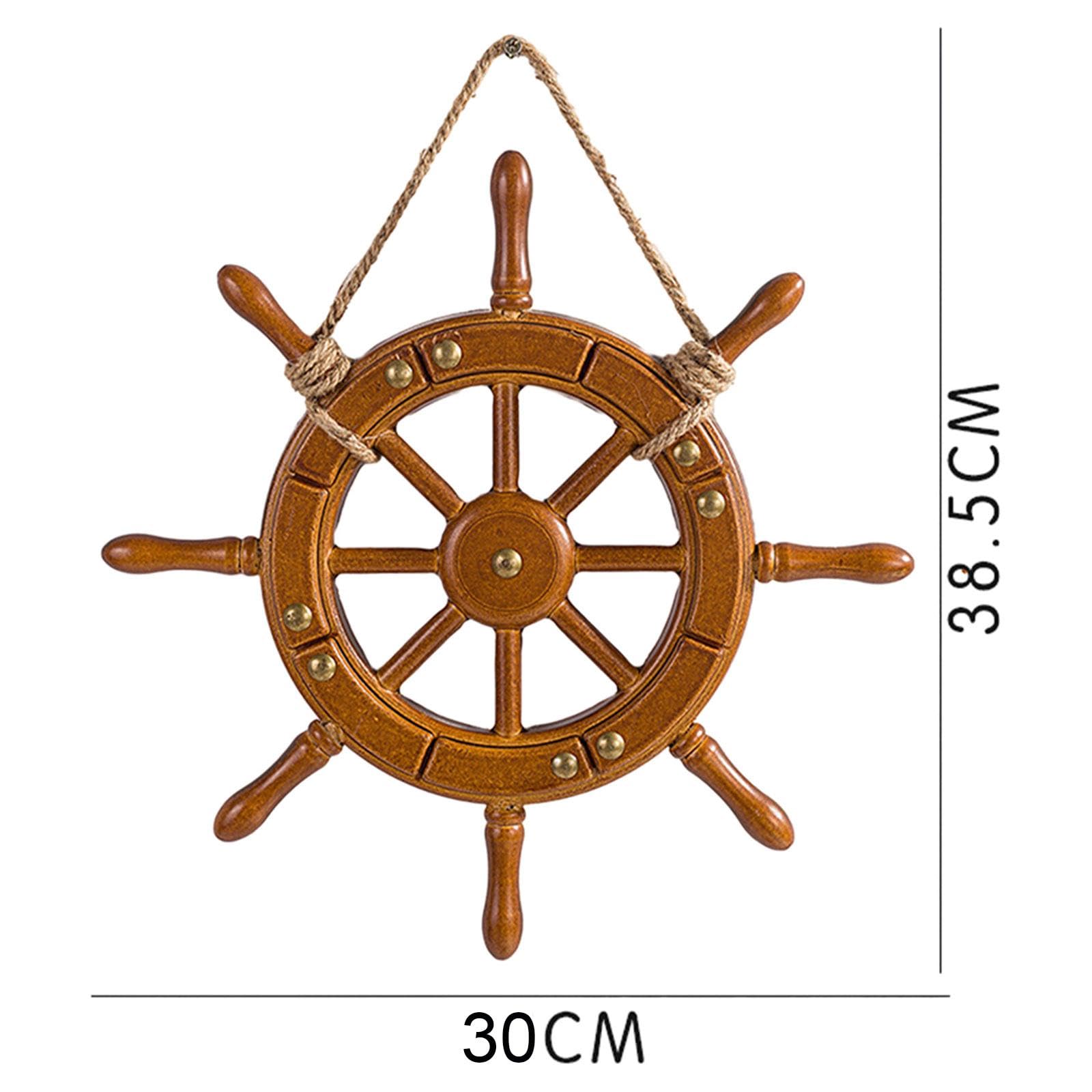 LOVIVER Timone Fatto a Mano in Legno Sea Life Tema Ornamento da Parete Decorazioni da Appendere Decorazioni Marine, 35 cm
