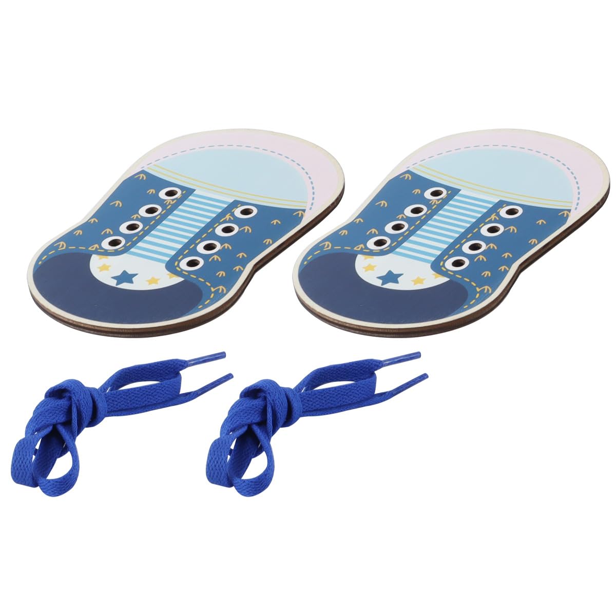 Planche d'entraînement au laçage de chaussures en bois 4 pièces – Outil pédagogique pour apprendre à nouer ses lacets
