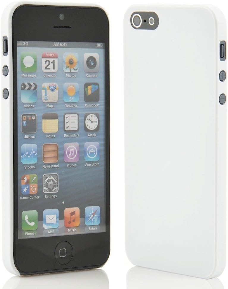 MACOON Cover Secondskin per l'iPhone 5 5s Custodia Ultra sottile & traslucido White