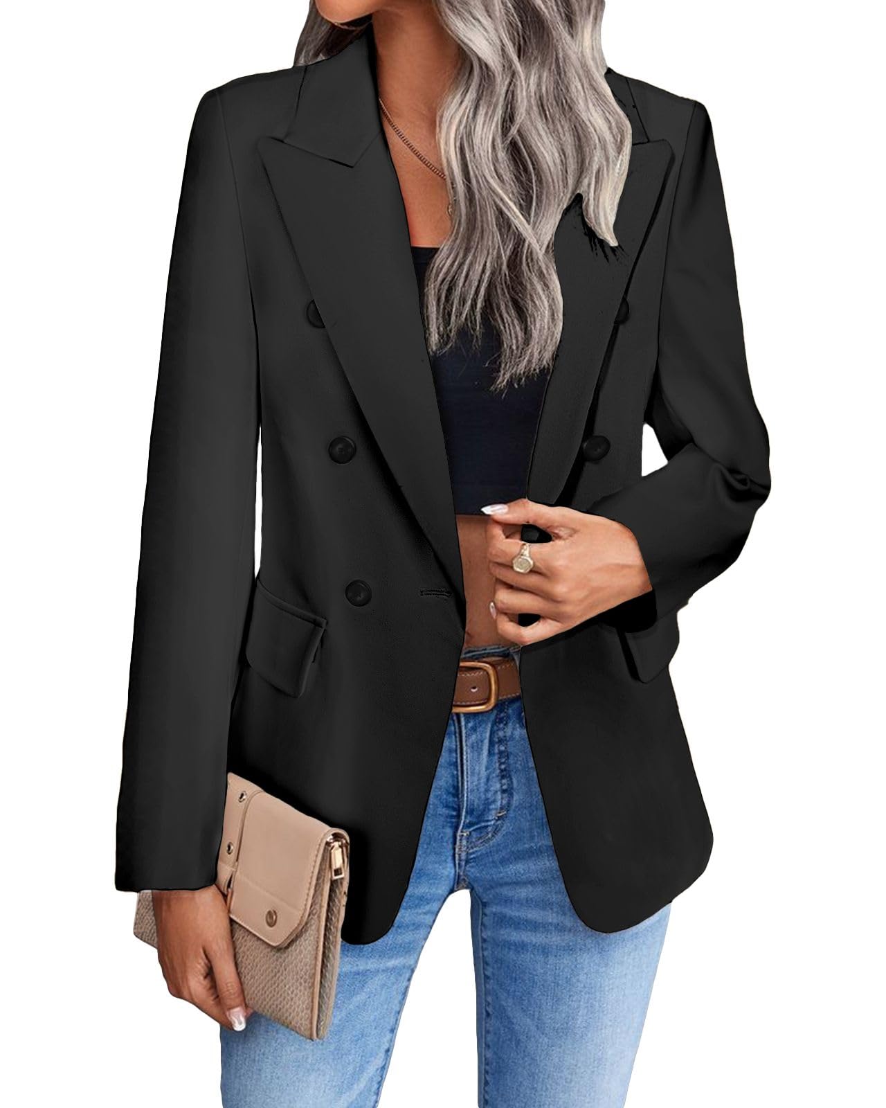 Work Blazer Jacket for Women 2023 Womens Casual Work Clothes Outfits Office Business Professional Interview Attire Plus Szie