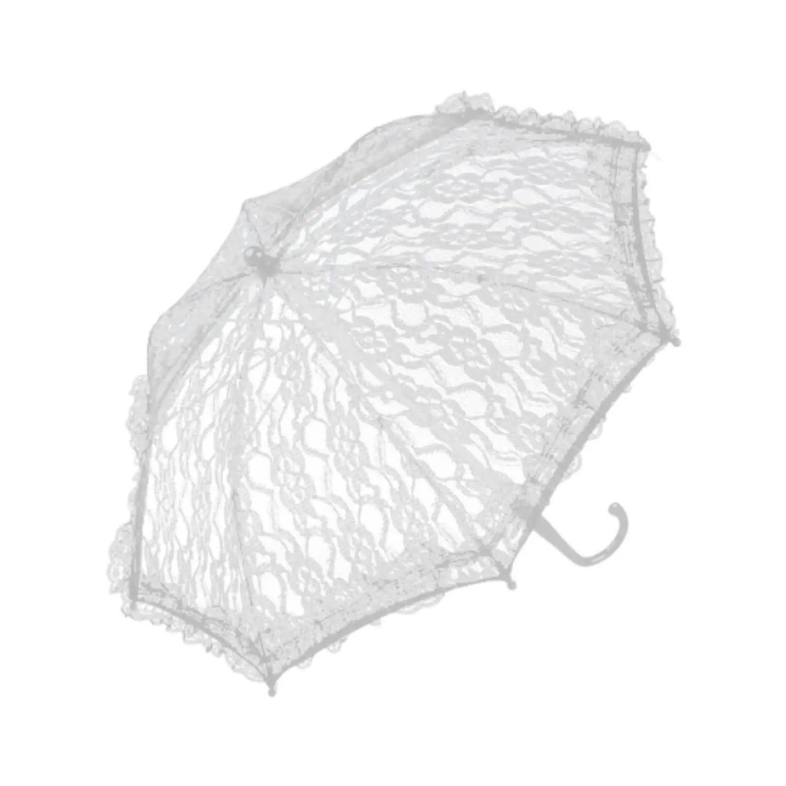 Hochzeit Spitzen-Sonnenschirm Dekorativer Regenschirm mit Mini-Stickerei, Durchmesser 50,8 cm, for Event-Fotografie-Requisiten für Fotografie, Hochzeitsdekoration(White)