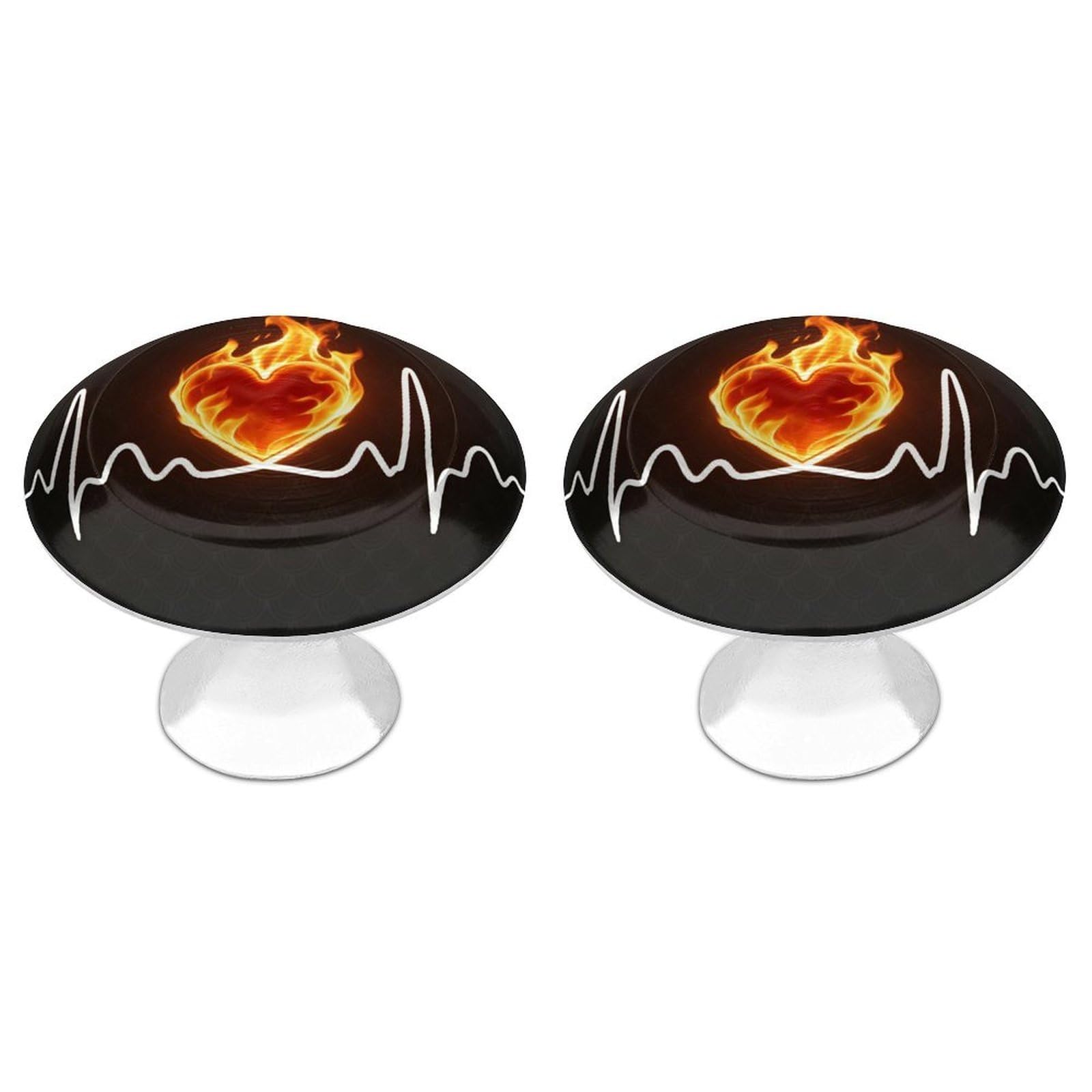 Btcowzrv Style Heartbeat Wave 2 Pack Cabinet Knobs Drawer Pulls