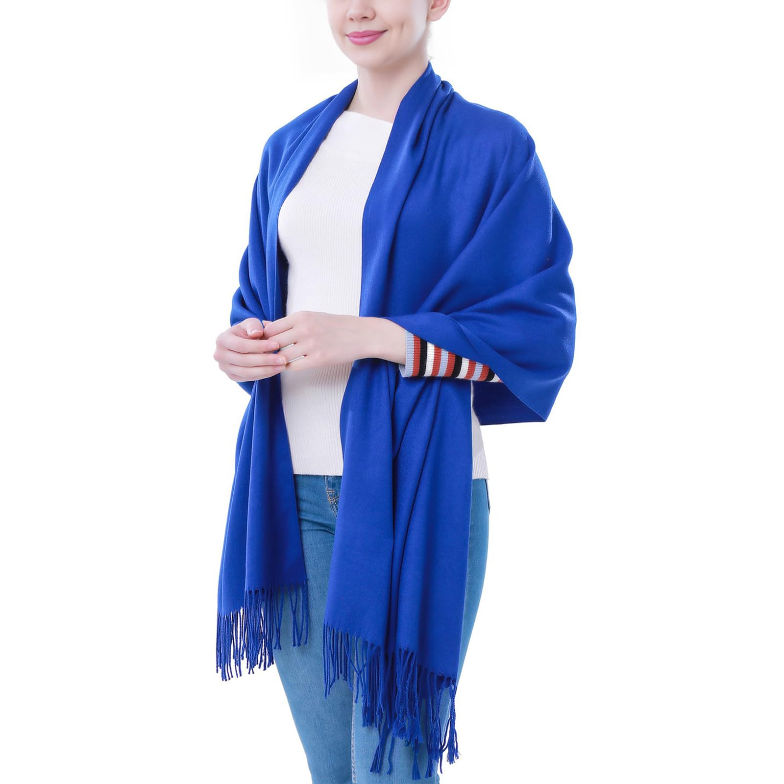 Vimate Women's H1#.Royal Blue Shawl Wrap, Royal Blue Pashmina Scarves And Shawls For (Uk-Royal Blue)