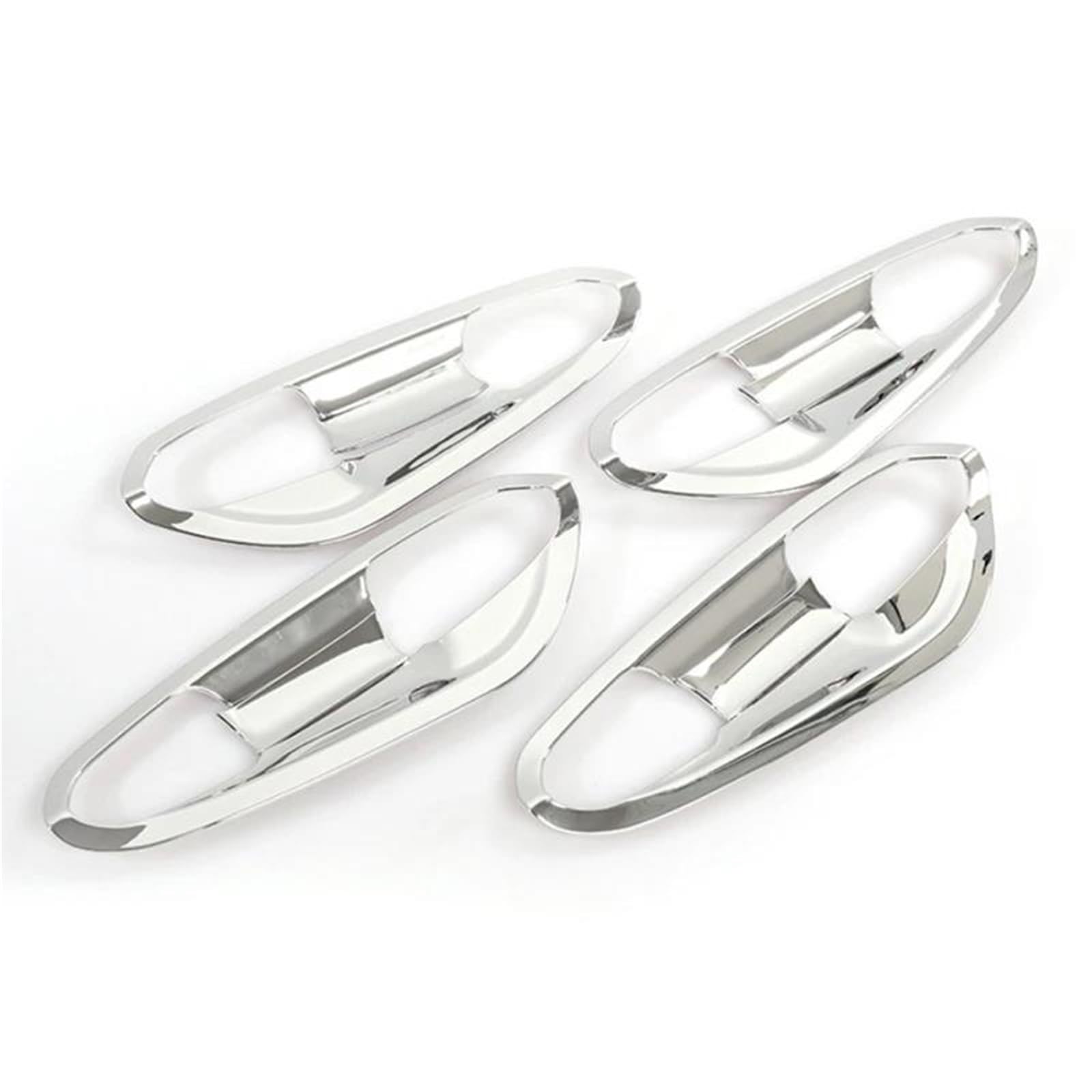 Youzka One Color For Ford For Fusion For Mondeo 2013-2018 Car Door Handles Bowl Covers Overlays Protection Catch Cap Chrome/Carbon Fiber(Silver Bowl)