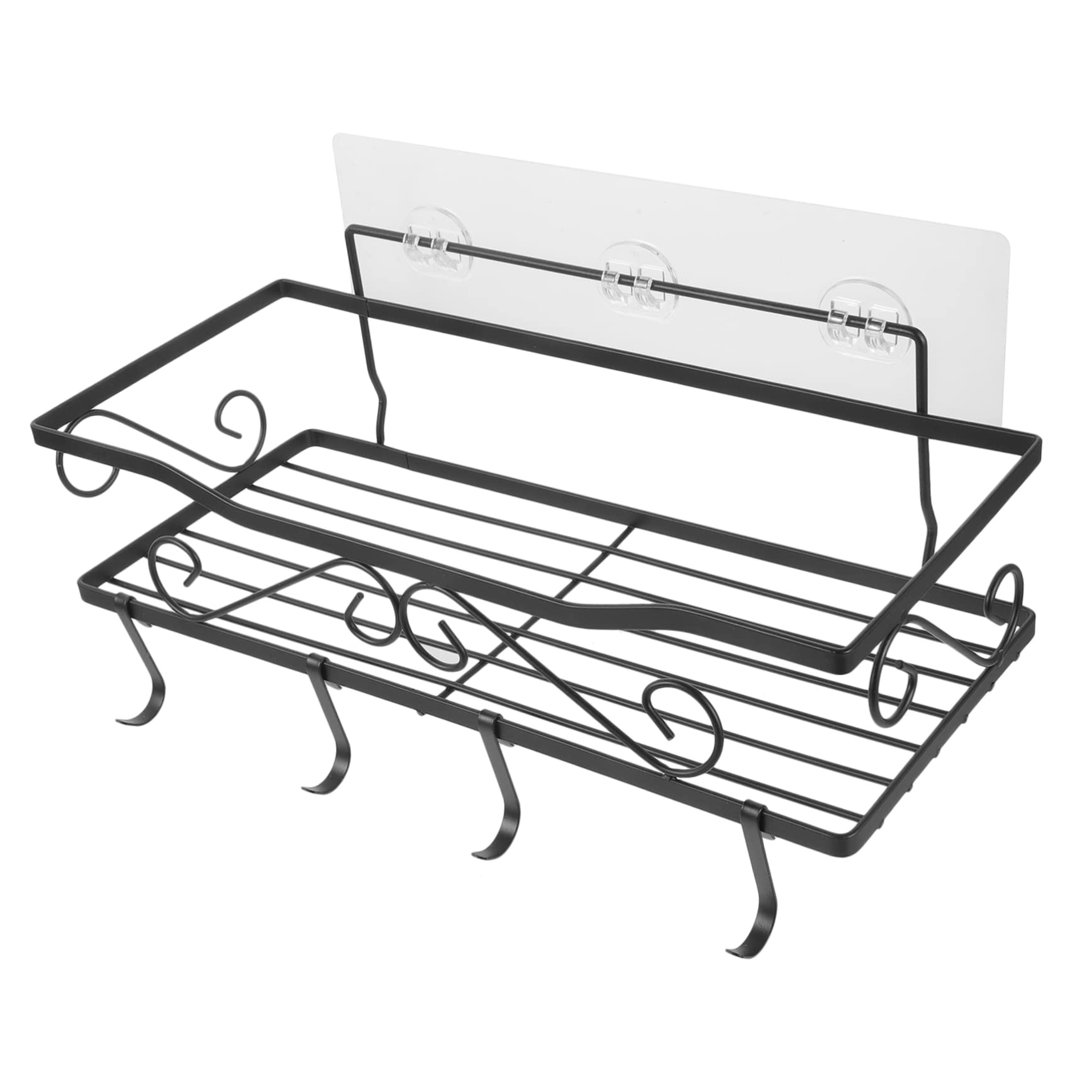 Homoyoyo Bathroom Caddy Wall Mount Shower Storage Rack No Drilling Adhesive Kitchen Spice Shelf Shower Organizer