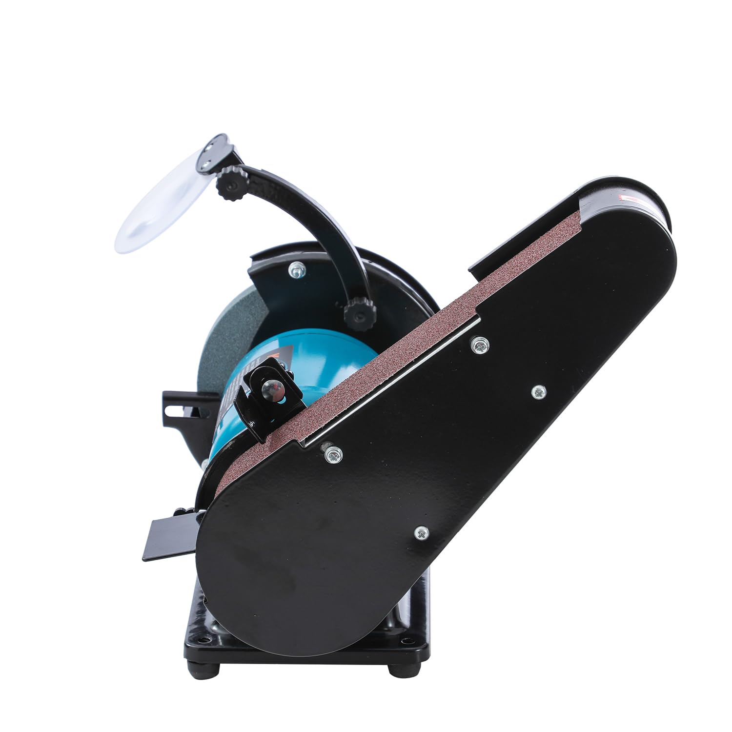 KATSU Tools Smerigliatrice da banco e levigatrice a nastro 250W 2 in 1, mola da 150 mm, nastro abrasivo 50 x 686 mm, per levigatura, lucidatura e affilatura di legno e metallo