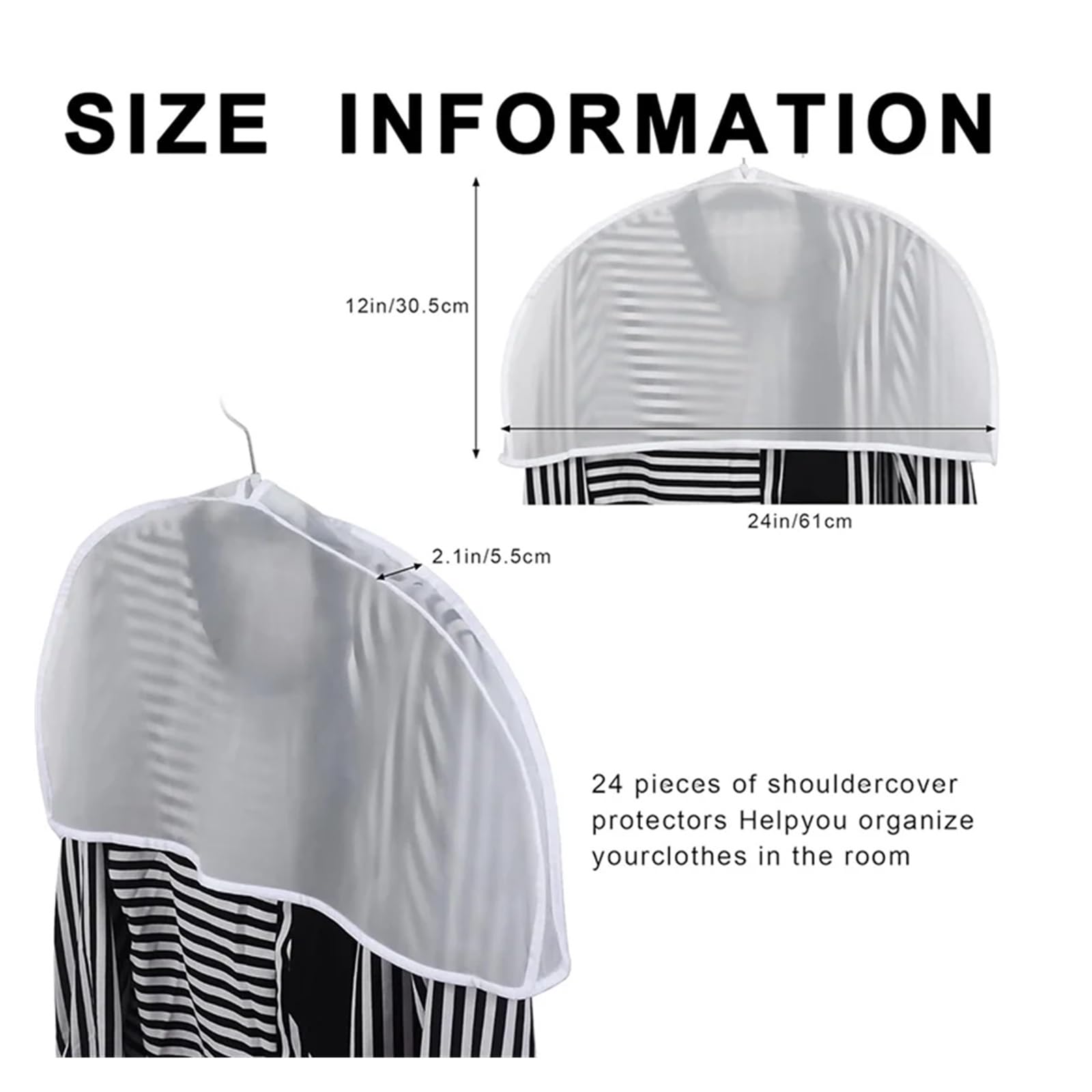custodie per abiti Garment Covers 24PCS For Hanging Clothes, Dust For, Shoulder For