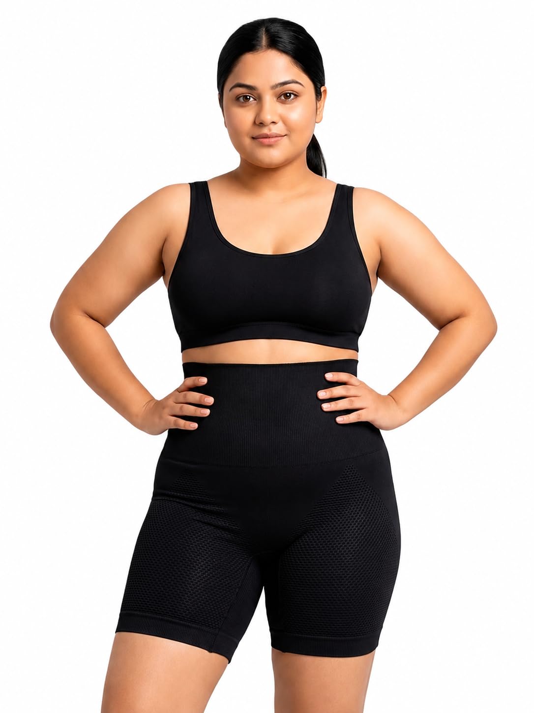 Women's Nylon Shapewear Slim Fit Backless Solid Bottom Wear, Straight Hem Tummy Control-image-47