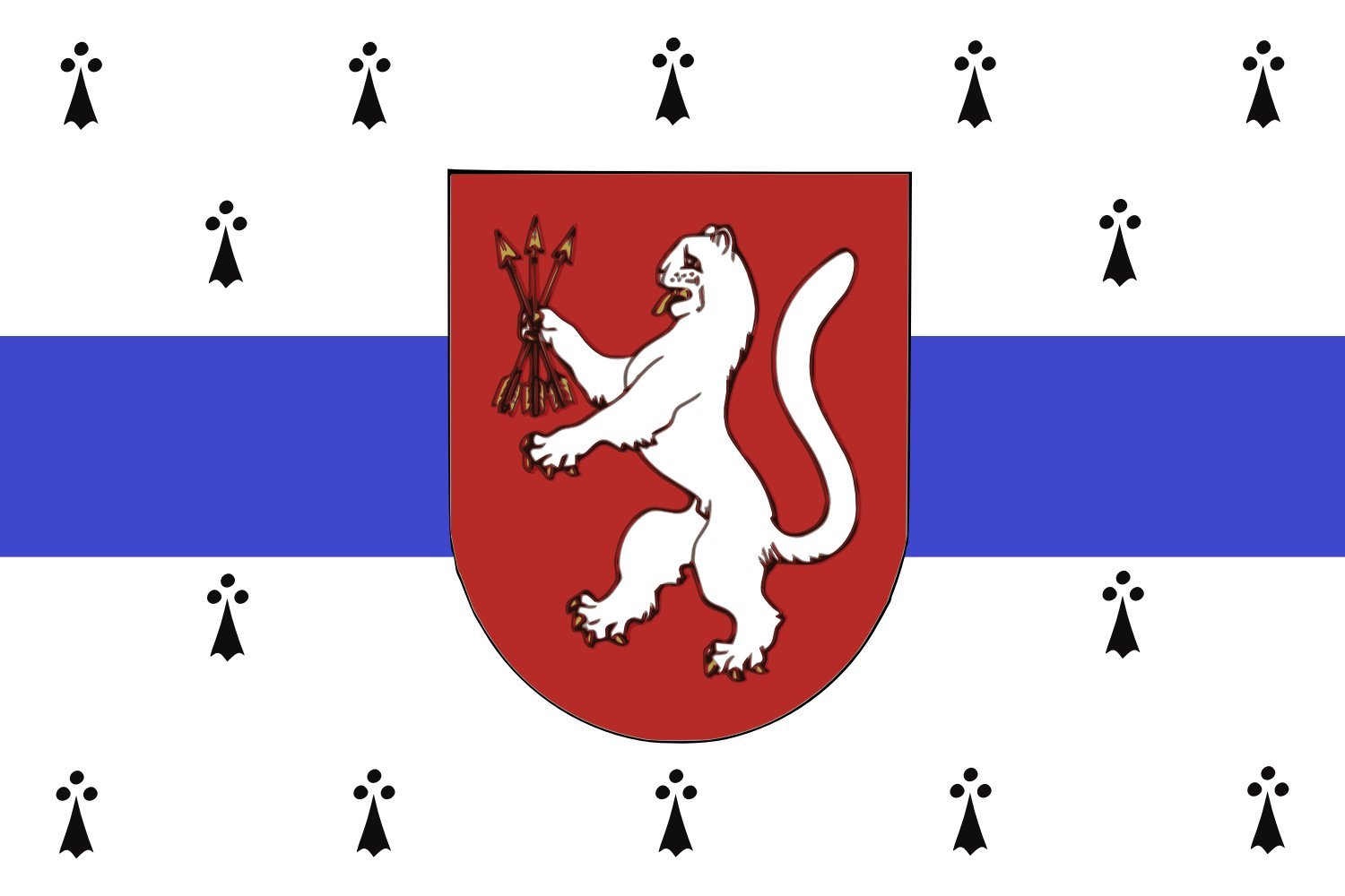 Drapeau Gornomariysky rayon de Mari El de qualité supérieure en tissu résistant