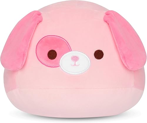 Almohada de felpa para perro, bonito juguete de peluche de 8 pulgadas, muñeca de peluche Kawaii, suave rosa suave, juguetes de peluche redondos para