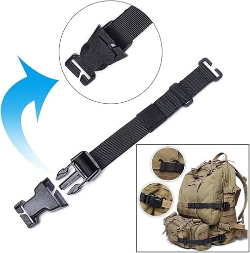 Miniatura 3 de YONCONO Sistema táctico de nivel Rush de 4 piezas, correas de sujeción ajustables de mochila Molle con clips de hebilla, correas de compresión para